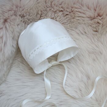 Unisex Long Sleeved Silk Christening Gown | Paris, 10 of 12