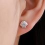 Seashell Stud Earrings In Sterling Silver, thumbnail 1 of 11