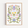 Personalised Floral New Baby Print, thumbnail 1 of 3