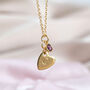 Personalised Heart Of Gold Birthstone Necklace, thumbnail 3 of 8