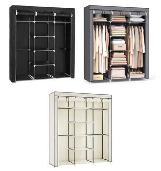 Canvas Wardrobe Folding Fabric Closet Rack, 9 of 9