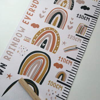 Personalised Tan Neutral Rainbows Height Chart, 2 of 4