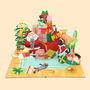 Santa With Cats And Dogs Christmas 3D Pop Up Card, thumbnail 1 of 4