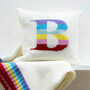 Monogram Rainbow Cushion, thumbnail 4 of 5