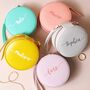 Personalised Name Mini Round Travel Jewellery Case, thumbnail 1 of 10