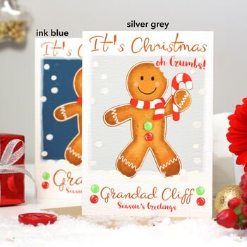 Personalised Gingerbread Man Relation Christmas Card, 4 of 5