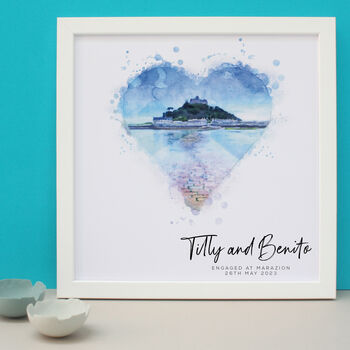 Personalised Watercolour Engagement Framed Print, 5 of 10