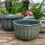Set Of Two Reactive Glaze Handled Brûlée Bowls In Mist, thumbnail 5 of 10