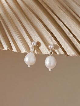 Sterling Silver Freshwater Pearl Ball Earrings, 5 of 7