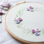 Sage And Lilac Wreath Embroidery Hoop Kit, thumbnail 5 of 8