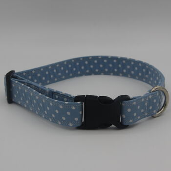 Light Blue Polkadot Dog Collar, 2 of 12