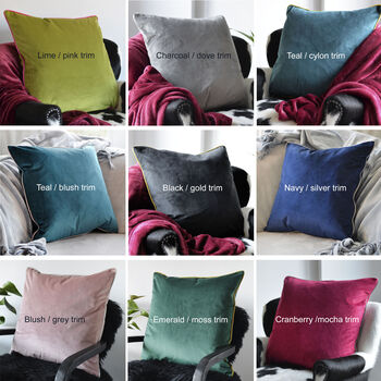 Personalised Silver Embroidered Velvet Cushion, 2 of 6