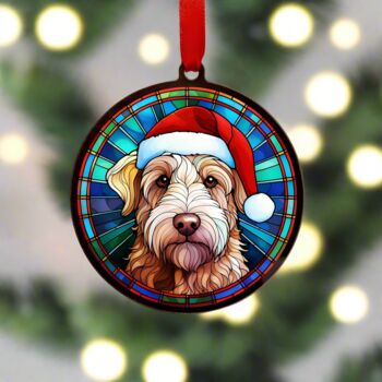 Lakeland Terrier In Santa Hat Suncatcher Decoration, 3 of 5