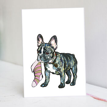 French Bulldog Puppy Christmas Card, 3 of 7