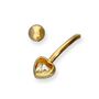 9ct Gold And Clear Cz Crystal Heart Ball End Belly Bar, thumbnail 4 of 4