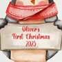 Personalised Baby's First Christmas Penguin Porcelain Christmas Bauble, thumbnail 3 of 5