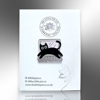 Working From Home Cat On Computer Enamel Pin Badge, 4 of 8
