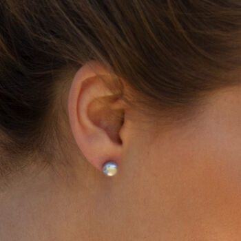 Grey Freshwater Pearl Sterling Silver Stud Earrings, 7 of 11