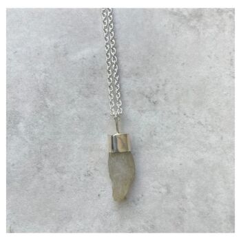 925 Silver Jagged Quartz Necklace, 8 of 8