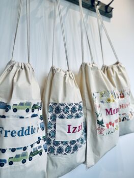 Garden Florals Personalised Drawstring Bag, 5 of 5