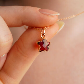 Natural Garnet Star Necklace, 4 of 11