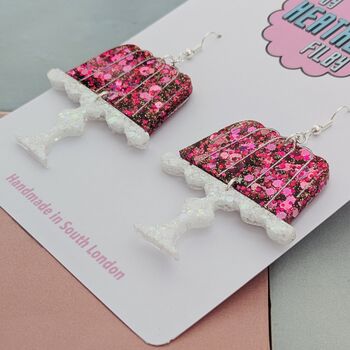 Jelly On A Plate Glitter Resin Earrings, 7 of 9