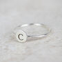 Sterling Silver Personalised Initial Charm Ring, thumbnail 2 of 4