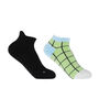 Organic Black And Grid Lime Women's Trainer Socks Bundle, thumbnail 1 of 8