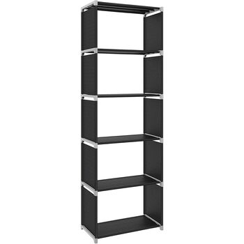 Five Tier Black Bookcase Storage Shelf, 6 of 8