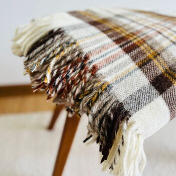 Pure Wool Blanket – Tartan Brown, 5 of 5