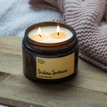 Sicilian Sunbeam Citrus Hand Poured Natural Wax Candle, 2 of 8