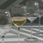 G Decor Set Of Four Ribbed Wine Glasses With Silver Rim, thumbnail 1 of 5
