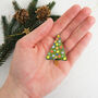Handmade Glass Christmas Tree Brooch, thumbnail 2 of 6
