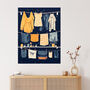 When Life Gives You Lemon Laundry Blue Wall Art Print, thumbnail 1 of 6