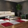 The Rugs Geometric Shaggy Rug Red Checkered Rug, thumbnail 1 of 12