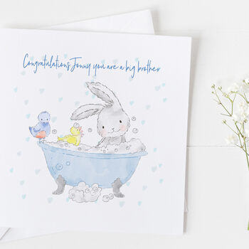 New Baby Card For Boys, Christening Card Boys ..V2a5, 2 of 6