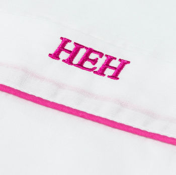 Personalised Women's White And Pink Cotton Pyjama's, 7 of 9