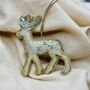 Luxury Irish Linen Festive Reindeer Christmas Tree Decoration, thumbnail 1 of 9