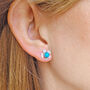 Gili Sea Turtle Turquoise Silver Stud Earrings, thumbnail 9 of 12