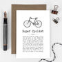 Super Cyclist Card With Vintage Illustration, thumbnail 1 of 6