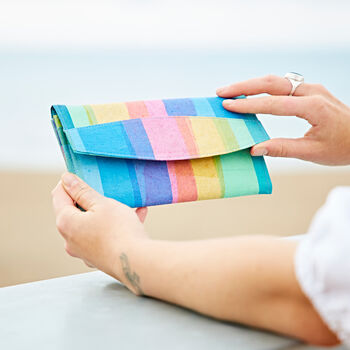 Recycled Plastic Rainbow Clutch Purse, 4 of 6