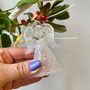 Christmas Glass Hanging Angel With Starry Skirt, thumbnail 1 of 4