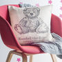 Personalised Teddy Bear Cushion, thumbnail 1 of 2