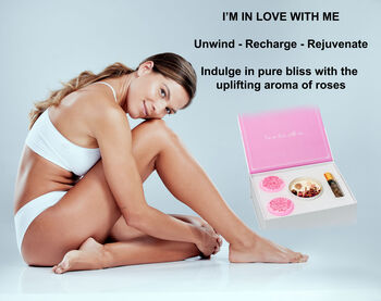 Spa Gift Set For Women / Rose Candle With Rose Quartz Crystals And Flowers, Shower Steamers, English Rose Essential Oil, 2 of 9