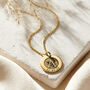 Floral Engraved Initial And Date Necklace, thumbnail 1 of 7