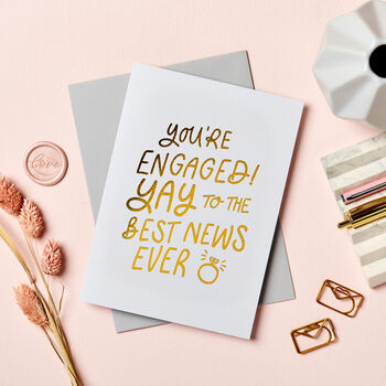 Best News Ever Foil Embossed Engagement Card, 4 of 6