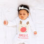 Personalised Reindeer Baby First Christmas Babygrow, thumbnail 1 of 8