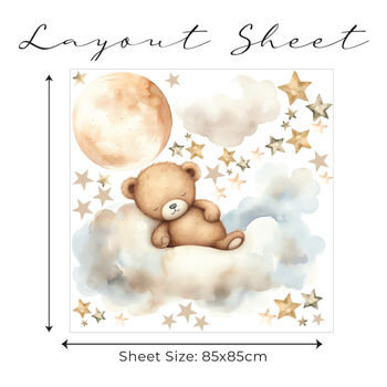 Sleeping Bear Textile Wall Sticker Set, 3 of 5