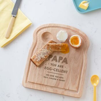 Personalised Engraved Egg And Toast Board Gift For Dad, 5 of 7