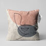 Abstract Face Cushion Cover With Pink, Grey, Beige, thumbnail 1 of 7